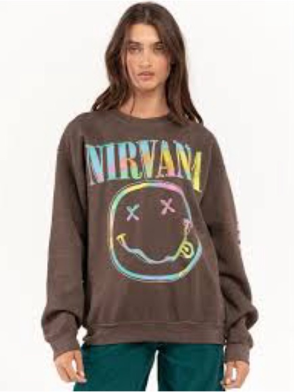 NIRVANA Brown Sweatshirt with Multicolor Logo